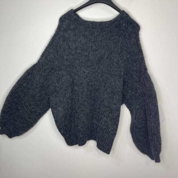 A New Day sweater knit top women's 1x plus size nubby chunky gray charcoal - Picture 3 of 12